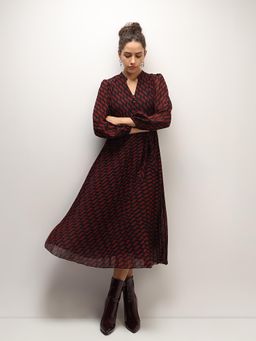 VERO MODA - Red Printed Midi Dress (Set of 2)