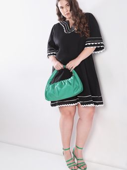 VERO MODA - Curve Black Printed Shift Dress