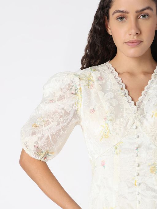 Buy VERO MODA White Lace Mini Dress (XS) Online