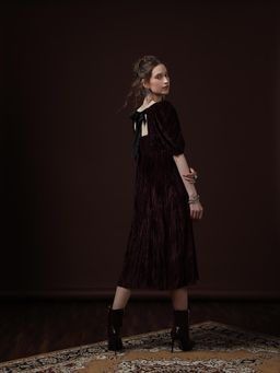 VERO MODA - Maroon Square Neck Midi Dress