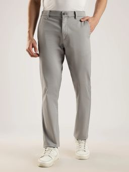 Calvin Klein - Men Grey Cotton Solid Trouser