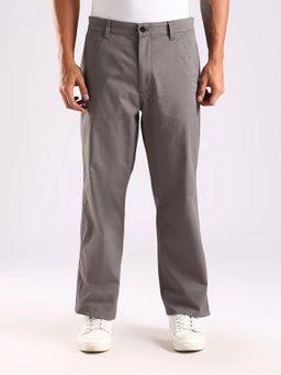 Calvin Klein - Men Grey Cotton Solid Trouser