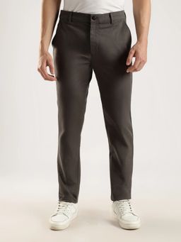 Calvin Klein - Men Grey Cotton Solid Trouser