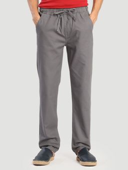 Bene Kleed - Men Grey Cotton Solid Trouser