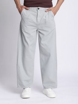 Bene Kleed - Men Grey Cotton Pleated Trouser