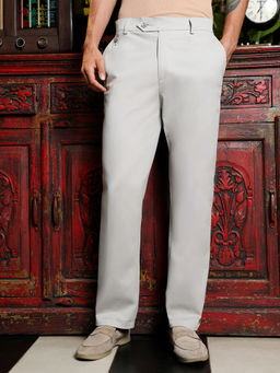 CAHOOT - Men Grey Cotton Solid Trouser