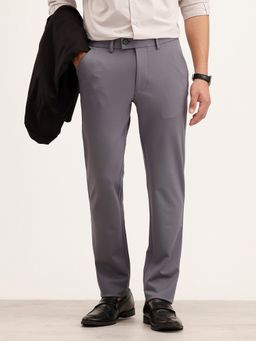 WROGN - Men Slim Fit Dark Grey Trouser