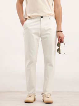 WROGN - Men Straight Fit Off White Trouser
