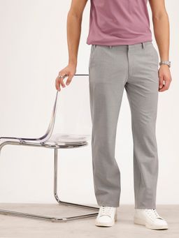 WROGN - Men Solid Straight Fit Grey Trouser