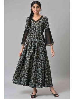 Aurelia - Black Contemporary Festive Liva Dress