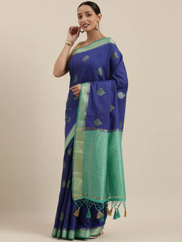 Mimosa - Women Kanjivaram Style Silk Saree With Unstitched Blouse