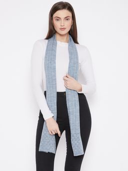 KnitStudio - Blue Solid Cable Knitted Muffler