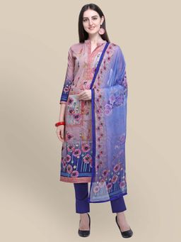 Stylee LIFESTYLE - Pink Printed Unstitched Dress Material (Set of 3)