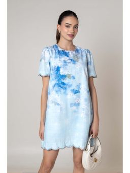 All Eyes On You - Aeoy Blue Floral Printed Dress