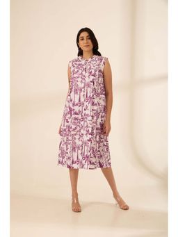 Haus of Handmade - Purple Toile Printed Dress