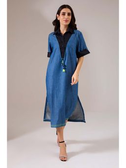 Haus of Handmade - Blue Ritzy Solid Dress