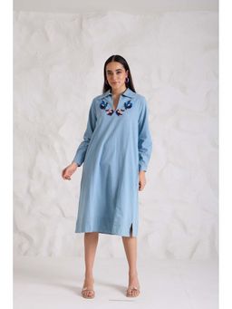 Haus of Handmade - Blue Bebe Solid Dress