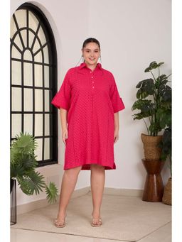 Haus of Handmade - Pink Self Design Dress