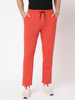 ROOKIES - Rust Slim Fit Cotton Spandex Athleisure Trackpant