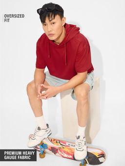 The Souled Store - Brick Red Hooded T-Shirt