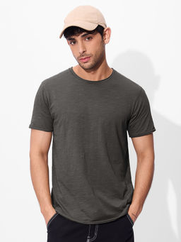 The Souled Store - Graphite Solid Grey T-Shirt