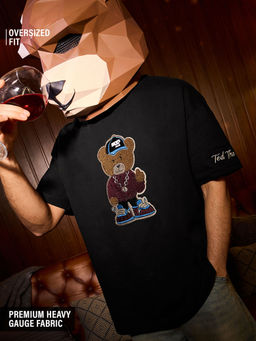 The Souled Store - Black Baby Terry Oversized T-Shirt