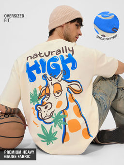 The Souled Store - Cream Naturally High Oversized T-Shirt