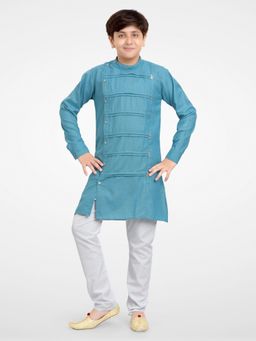 Jeetethnics - Boys Blue Kurta Pyjama (Set of 2)