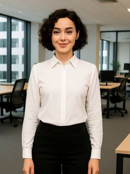 Hancock - Women White Solid Pure Cotton Slim Fit Formal Shirt