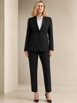 Hancock - Women Black Solid Slim Fit Single Breasted Blazer With Trousers