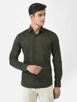 CRIMSOUNE CLUB - Men Olive Green Shirt In Print