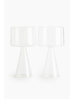 H&M - Transparent 2-Pack Mouth-Blown Wine Glasses