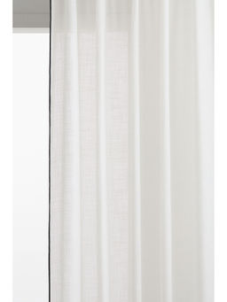 H&M - White 1-Pack Slub-Weave Curtain