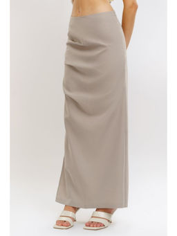 FREAKINS - Grey Solid Slit Skirt