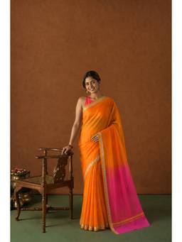 Geroo Jaipur - Women's Multi-Colour Kota Silk Woven Saree