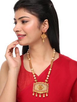 Anika's Creations - Girls Luxury Necklace and Earrings Temple Jewellery for wedding wear