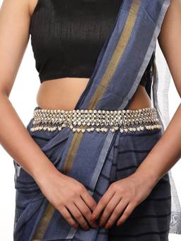 Anika's Creations - Stylish Gold-Plated Kundan Studded & Beaded Kamarband waistbelt