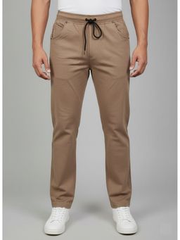 SANDPIPER - Beige Men Cotton Lycra Trackpant