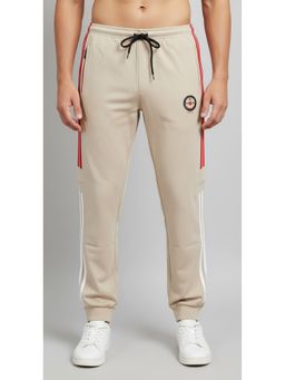 SANDPIPER - Cream Men Cotton Blend Striper Joggers
