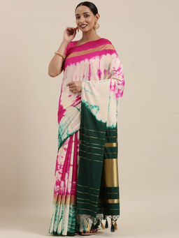 Mimosa - Women Banarasi Style Silk Saree With Unstitched Blouse