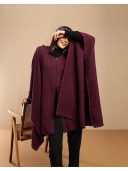Fabindia - Maroon Wool Poncho