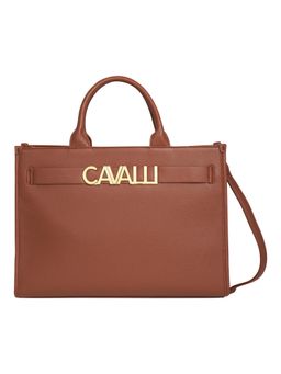 Cavalli Class - Brown Synthetic Cloe Tote Bag with Detachable Strap