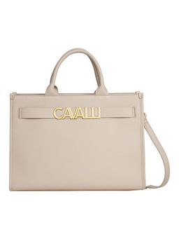 Cavalli Class - Beige Synthetic Cloe Tote Bag with Detachable Strap
