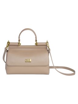 Cavalli Class - Nude Synthetic Camelia Satchel Bag with Detachable Strap
