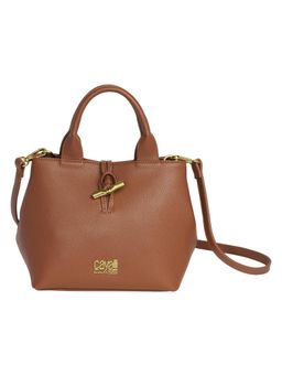 Cavalli Class - Brown Synthetic Mara Satchel Bag with Detachable Strap