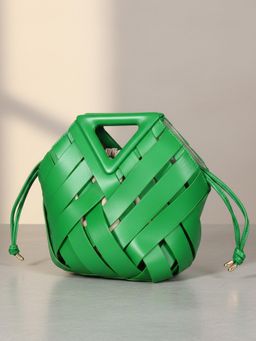 Sassora - Synthetic Leather Crossbody Bag For Women-Green (Medium)