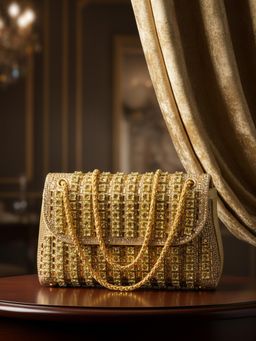 Sassora - Synthetic Leather With Stone And Bead Work Party Sling Bag (Small)