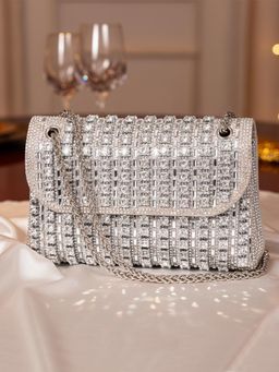 Sassora - Synthetic Leather With Stone And Bead Work Party Sling Bag (Small)