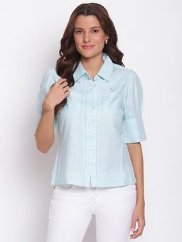 Latin Quarters - Half Sleeve Casual Shirt Blue