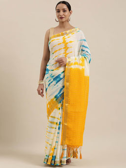 Mimosa - Banarasi Style Chiffon Saree Multicolored With Unstitched Blouse